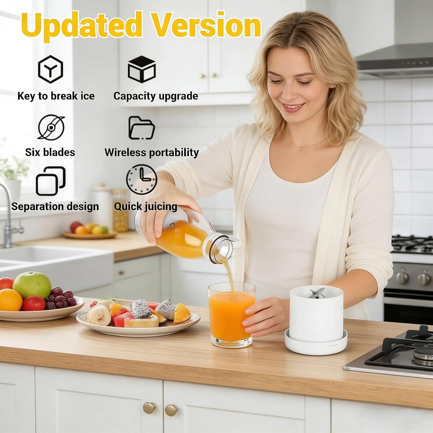 Mixeur Portable,Blender Portable,Blender À Fruits Sans Fil,Mini Juicer Électrique De 420Ml, Mini Mixeur À Smoothie,Nettoyage Automatique,Mixeur Pour Smoothies,Jus Et Shakes (Rose)