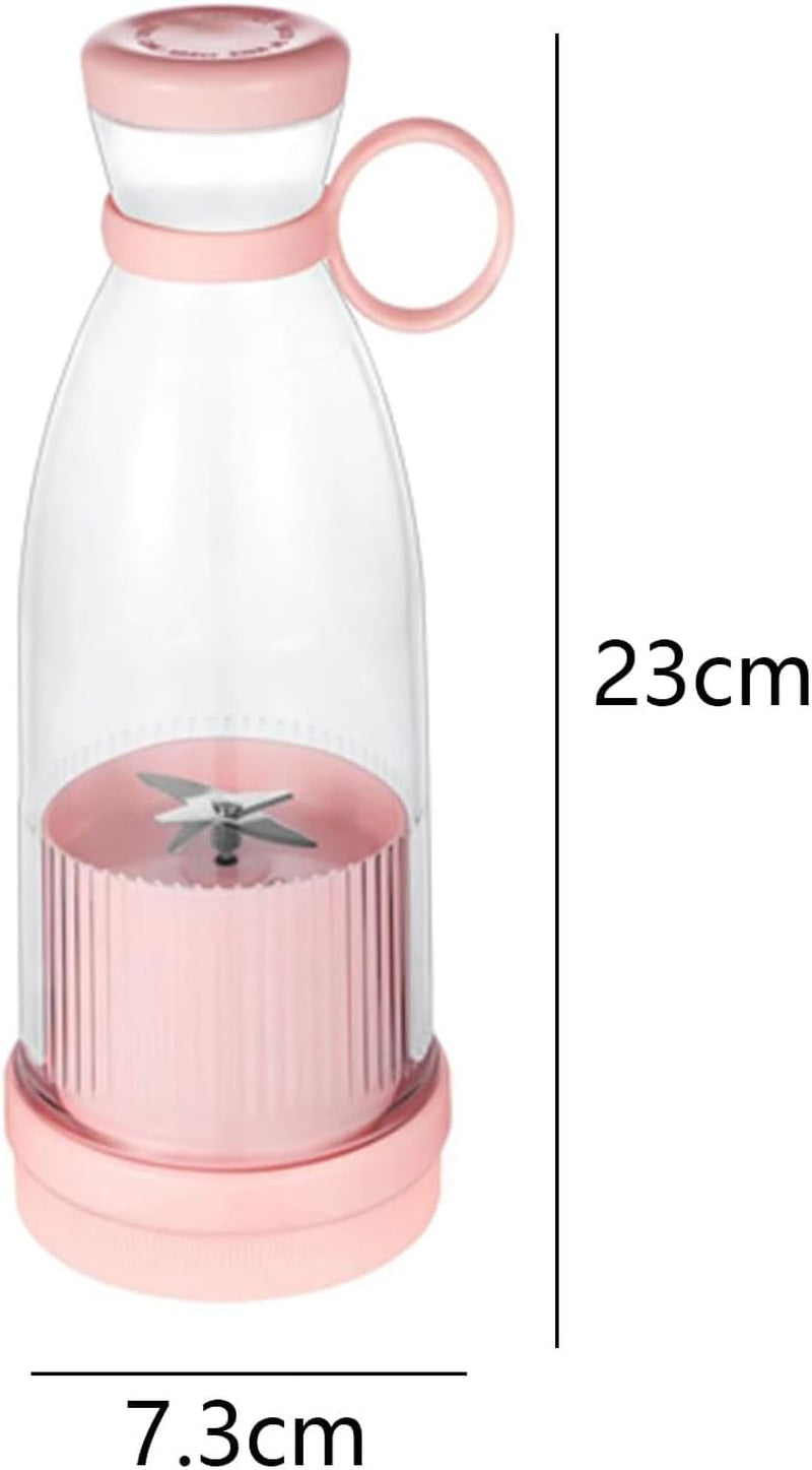 Mixeur Portable,Blender Portable,Blender À Fruits Sans Fil,Mini Juicer Électrique De 420Ml, Mini Mixeur À Smoothie,Nettoyage Automatique,Mixeur Pour Smoothies,Jus Et Shakes (Rose)